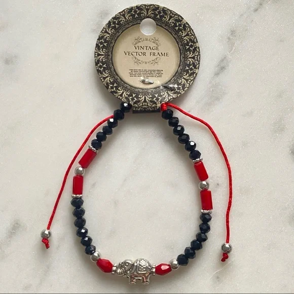 Set of 4 Bracelets - Buddha 🧘‍♀️ Lucky Cat Mauve 🐱 Elephants 🐘 Evil Eye 🧿 - Picture 6 of 6